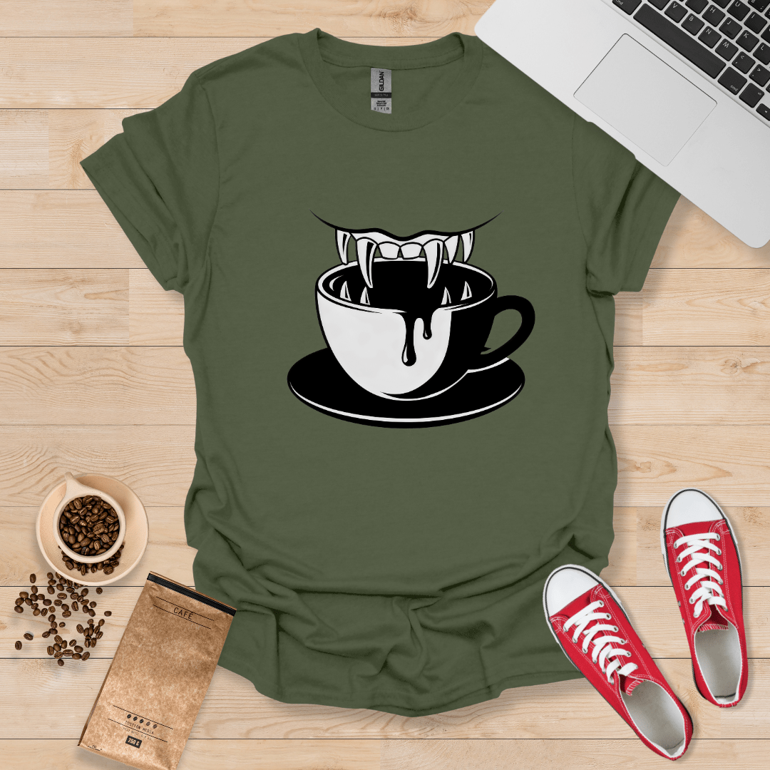 Vampir-Kaffee-T-Shirt