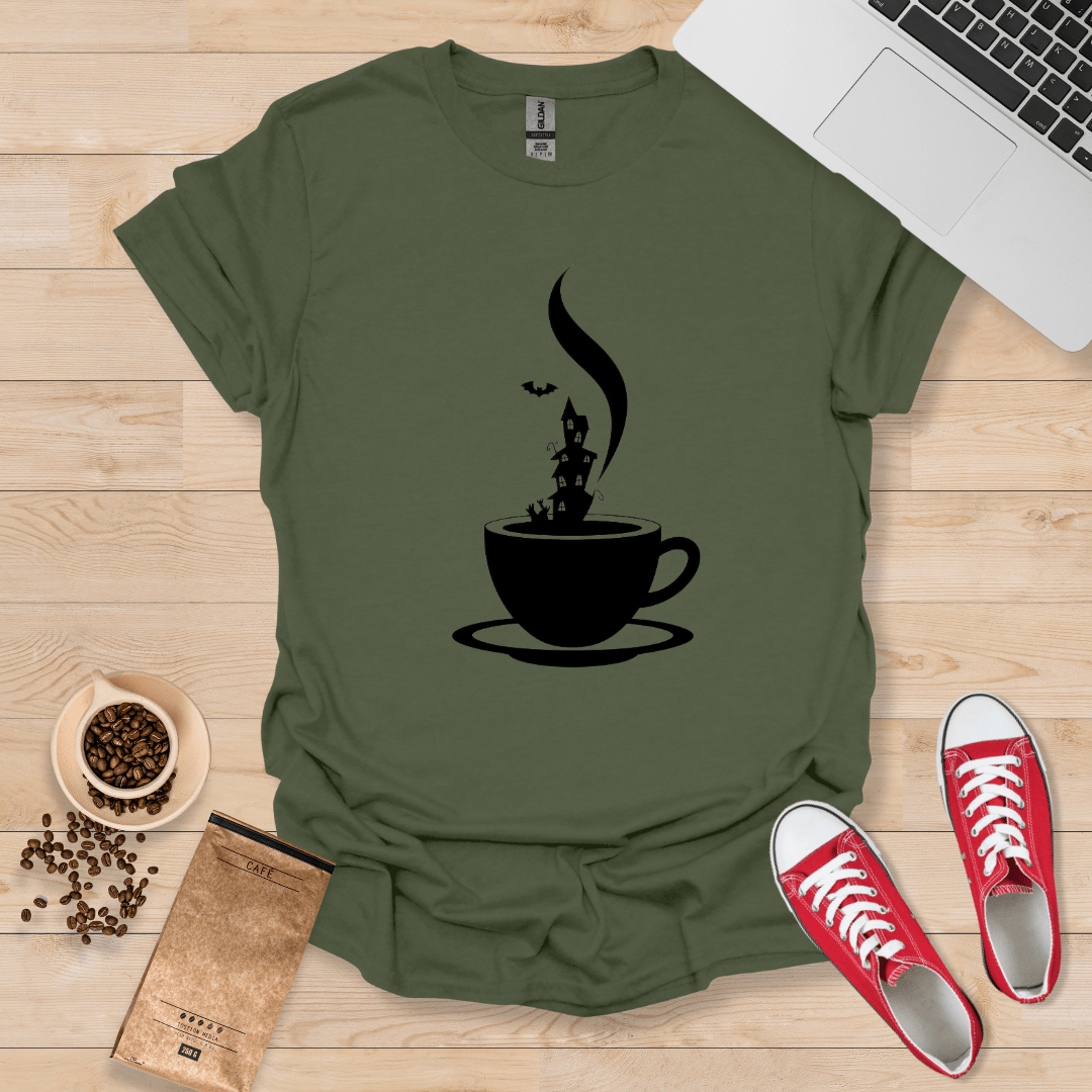 T-Shirt mit Spuk-Kaffee-Motiv